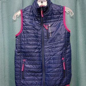 Vineyard Vine Performance Girls Blue and Pink Puffer Vest in Size L/14